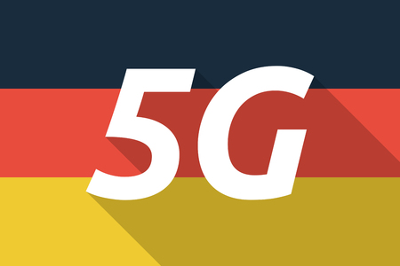 Illustration of a Long shadow Germany flag with    the text 5Gのイラスト素材