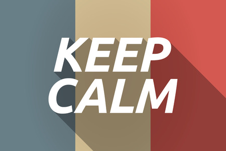 Illustration of a Long shadow France flag with    the text KEEP CALMのイラスト素材