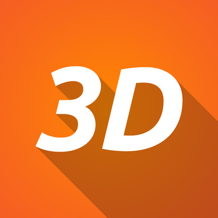 Illustration of a long shadow vector illustration of    the text 3Dのイラスト素材