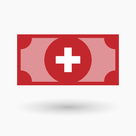 Illustration of an isolated bank note icon with   the Swiss flagのイラスト素材