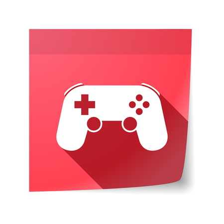 Illustration of an isolated sticky note with  a game padのイラスト素材