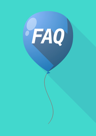 Illustration of a long shadow decorative air balloon icon with    the text FAQのイラスト素材