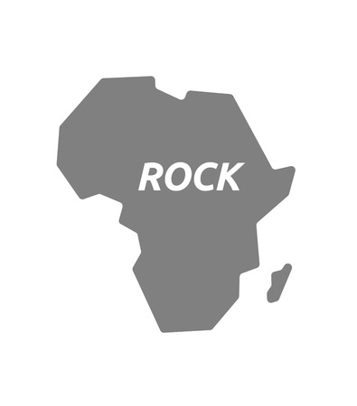 Illustration of an isolated Africa continent map icon with     the text ROCKのイラスト素材