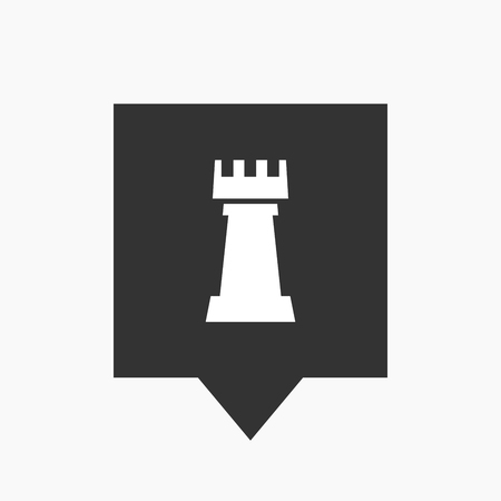 Illustration of an isolated tooltip icon with a  rook   chess figureのイラスト素材