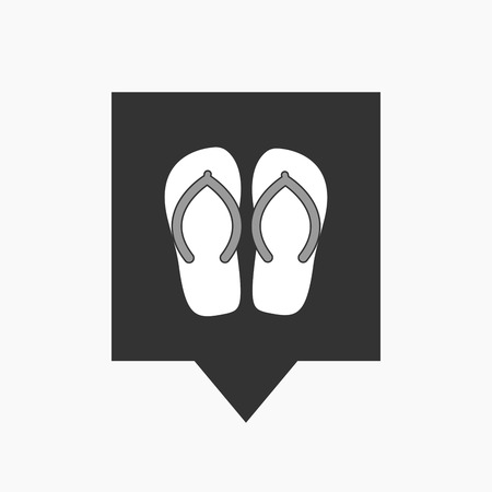 Illustration of an isolated tooltip icon with   a pair of flopsのイラスト素材