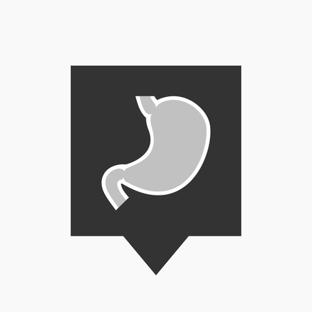 Illustration of an isolated tooltip icon with  a healthy human stomach iconのイラスト素材
