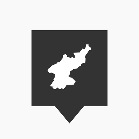 Illustration of an isolated tooltip icon with  the map of North Koreaのイラスト素材