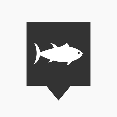 Illustration of an isolated tooltip icon with  a tuna fishのイラスト素材
