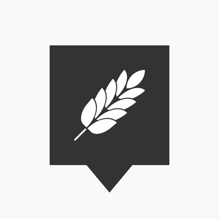 Illustration of an isolated tooltip icon with  a wheat plant iconのイラスト素材