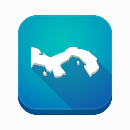Illustration of an isolated long shadow square app icon with  the Panama mapのイラスト素材