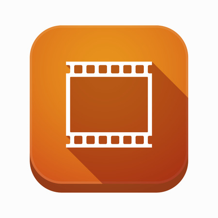 Illustration of an isolated long shadow square app icon with   a photographic 35mm film stripのイラスト素材