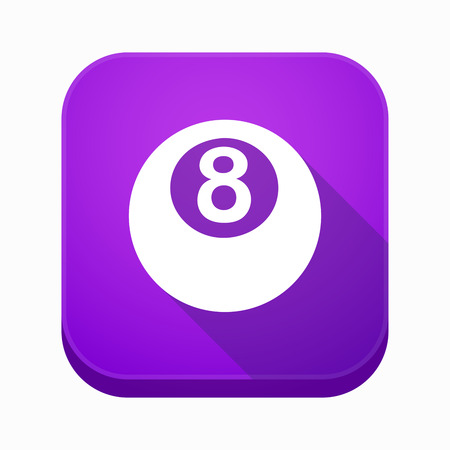 Illustration of an isolated long shadow square app button with  a pool ballのイラスト素材