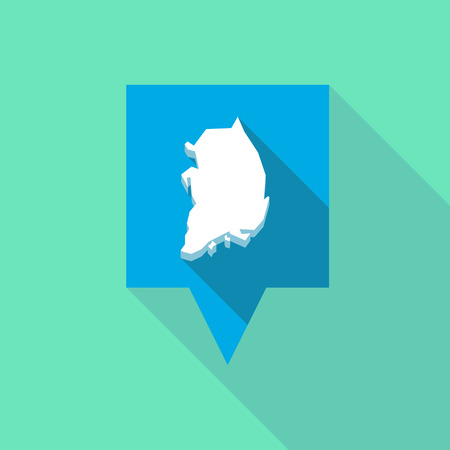 Illustration of a long shadow tooltip with  the map of South Koreaのイラスト素材