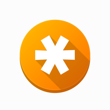 Illustration of an isolated rounded button with an asteriskのイラスト素材