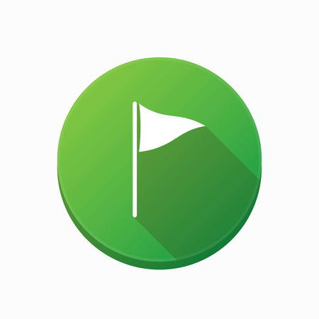 Illustration of an isolated rounded button with a golf flagのイラスト素材