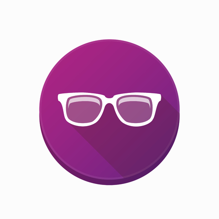 Illustration of an isolated rounded button with a glassesのイラスト素材