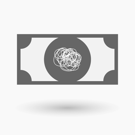 Illustration of an isolated bank note with a doodleのイラスト素材