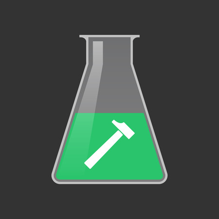 Illustration of an isolated chemical test tube with a hammerのイラスト素材