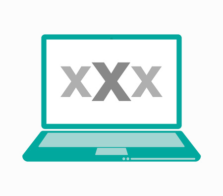 Illustration of an isolated laptop with  a XXX letter iconのイラスト素材