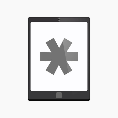 Illustration of an isolated tablet pc with an asteriskのイラスト素材