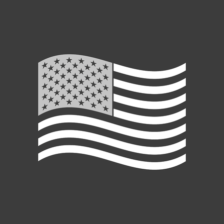 Isolated vector illustration of  the Unites States of America waving flagのイラスト素材