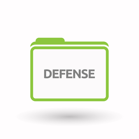 Illustration of an isolated line art document folder with  the text DEFENSEのイラスト素材
