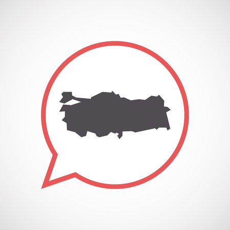 Illustration of an isolated line art comic balloon with  a map of Turkeyのイラスト素材