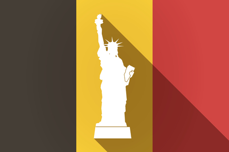 Illustration of a long shadow Germany flag with  the Statue of Libertyのイラスト素材