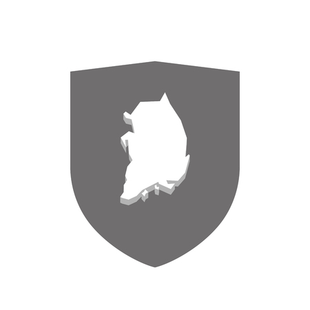 Illustration of an isolated  shield with  the map of South Koreaのイラスト素材