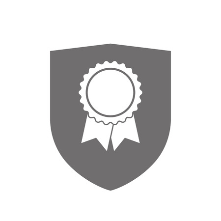 Illustration of an isolated  shield with  a ribbon awardのイラスト素材