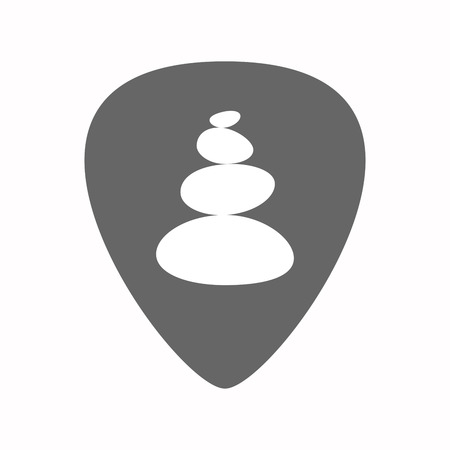 Illustration of an isolated electric guitar plectrum with  a stacked zen stonesのイラスト素材