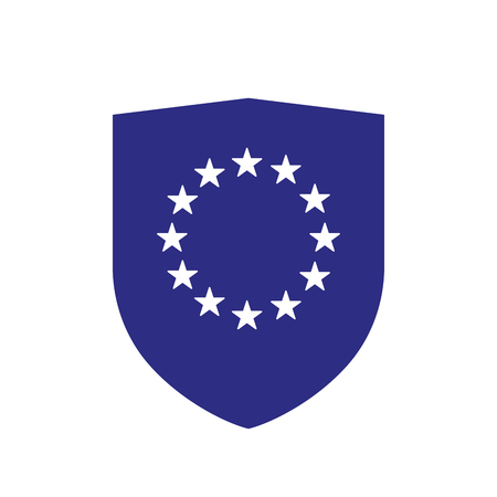 Illustration of an isolated  shield with  the EU flag starsのイラスト素材