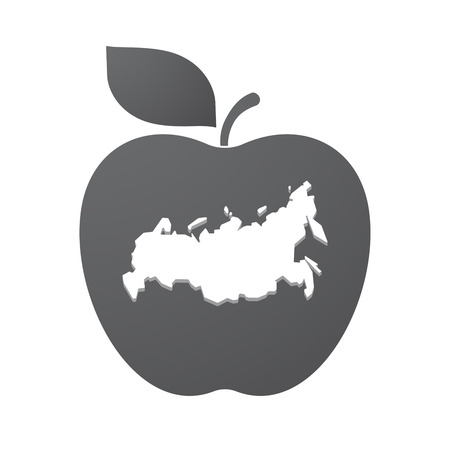 Illustration of an isolated apple fruit with  a map of Russiaのイラスト素材