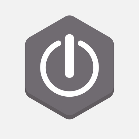 Illustration of an isolated hexagonal signal with an off buttonのイラスト素材