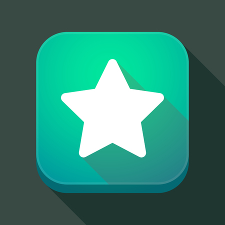 Illuatration of a long shadow app icon with a starのイラスト素材