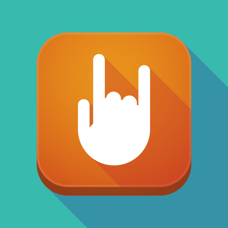 Illuatration of a long shadow app icon with a rocking handのイラスト素材