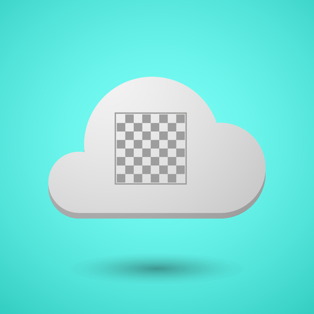 Illustration of a long shadow cloud with  a chess boardのイラスト素材