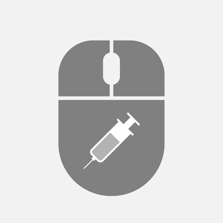 Illustration of an isolated personal computer wireless mouse with a syringeのイラスト素材