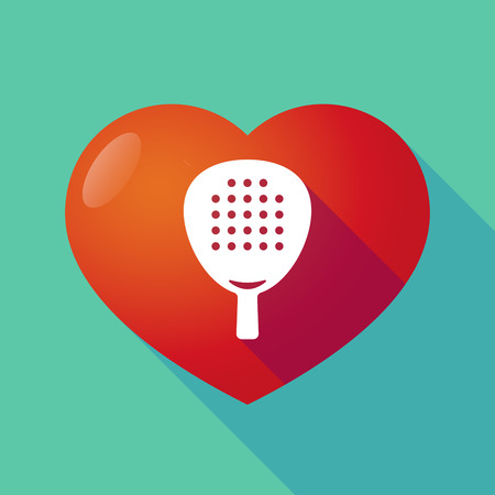 Illustration of a long shadow heart with  a paddle racketのイラスト素材