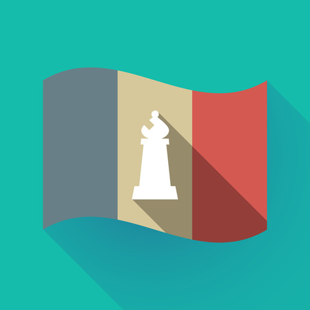 Illustration of a long shadow France flag with a bishop    chess figureのイラスト素材