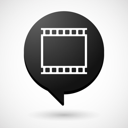 Illustration of an isolated comic balloon with   a photographic 35mm film stripのイラスト素材