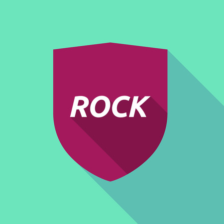 Illustration of a long shadow shield with    the text ROCKのイラスト素材