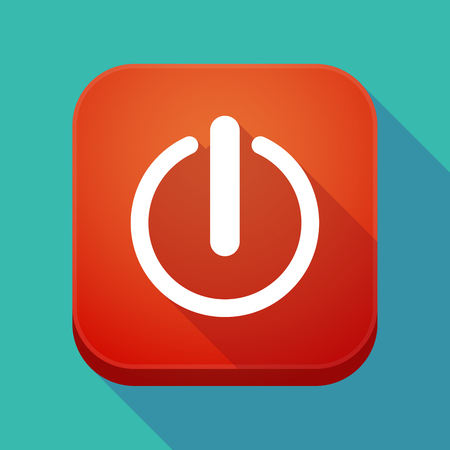 Illustration of a long shadow square applicatio button with an off buttonのイラスト素材