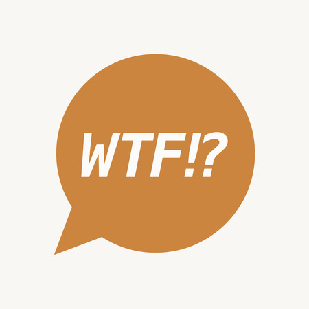 Illustration of an isolated speech balloon with    the text WTF!?のイラスト素材