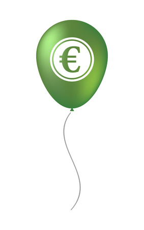 Illustration of an isolated air balloon with  an euro coinのイラスト素材