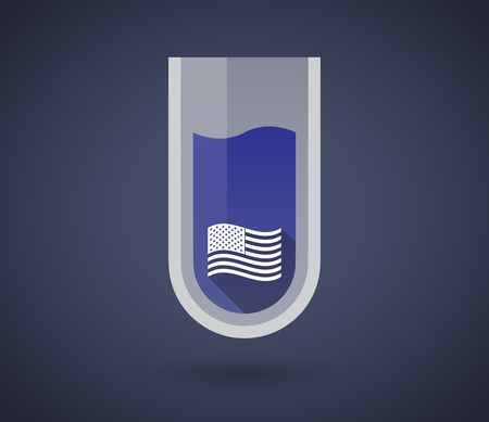 Illustration of a chemical test tube with  the Unites States of America waving flagのイラスト素材