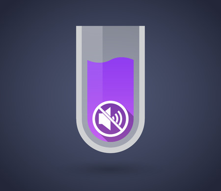 Illustration of a chemical test tube with  a speaker  in a not allowed signalのイラスト素材