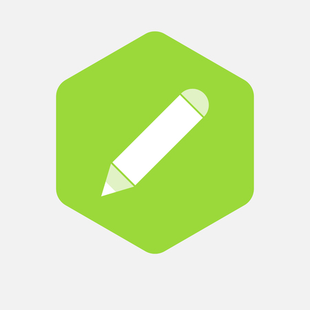 Illustration of an isolated hexagon button with a pencilのイラスト素材
