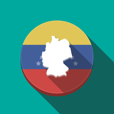 Illustration of a long shadow Venezuela rounded button with  a map of Germanyのイラスト素材