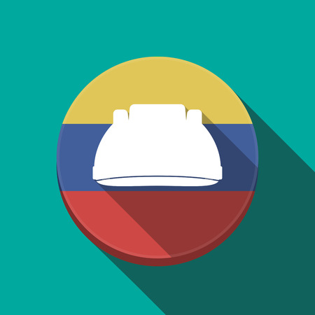 Illustration of a long shadow Venezuela rounded button with a work helmetのイラスト素材